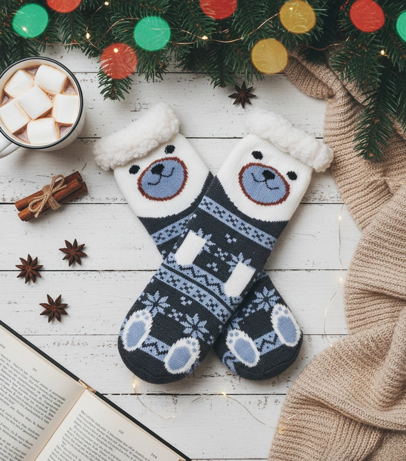 Șosete din grafit cu piele de oaie Lotis