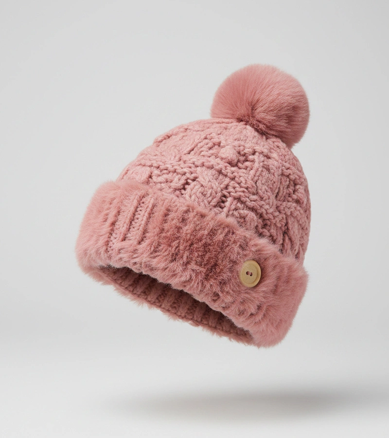 Pălărie bej cu blană Danna