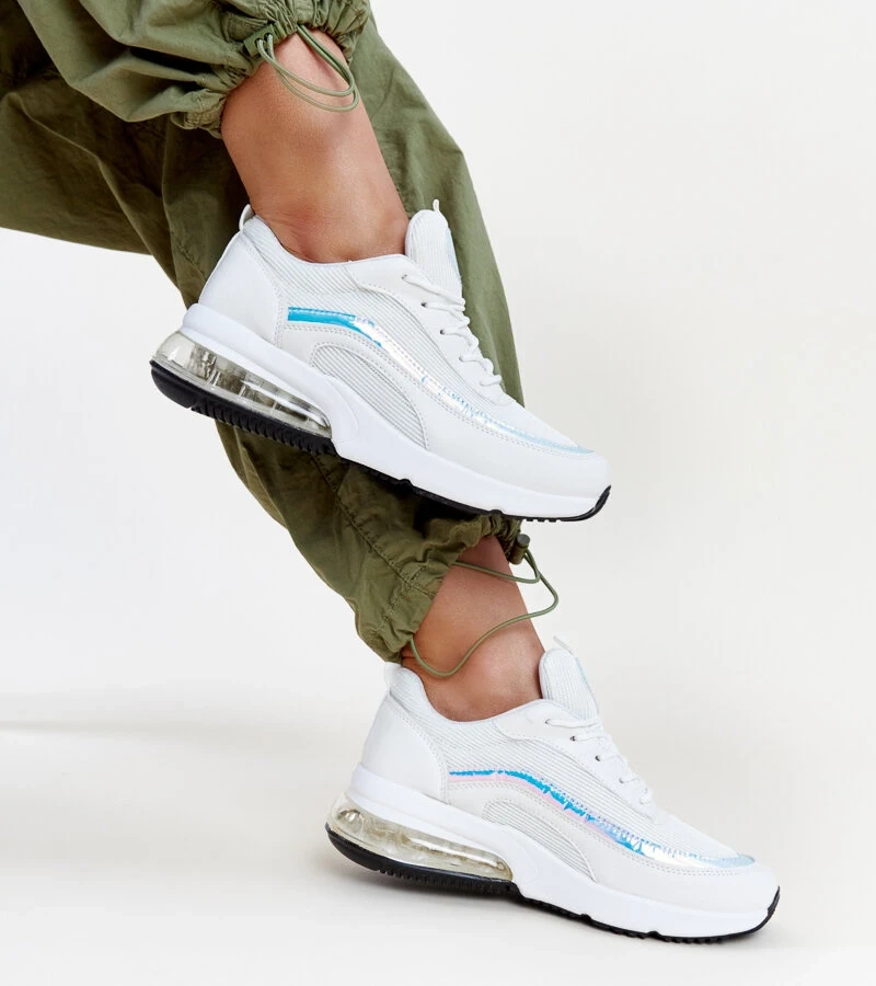 Adidași albi cu holograma Jelka