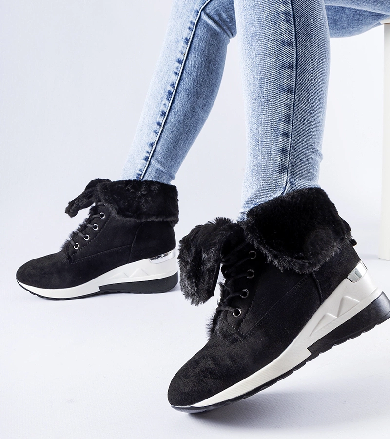 Sneakersi negri izolați cu platformă Wesley