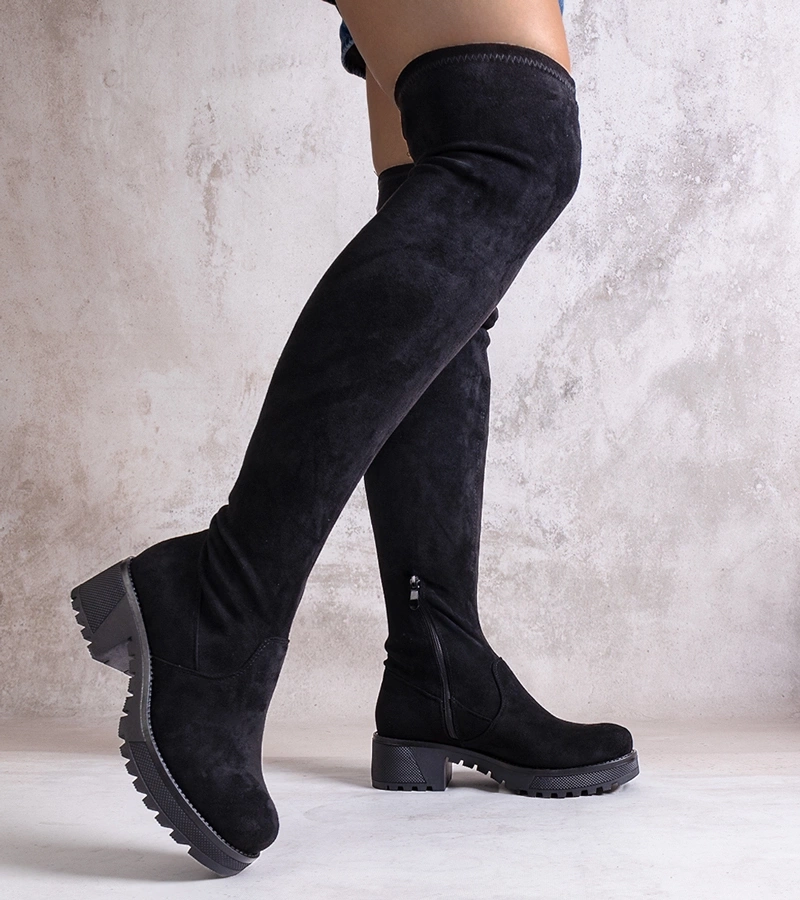 Cizme lungi negre Kawtha