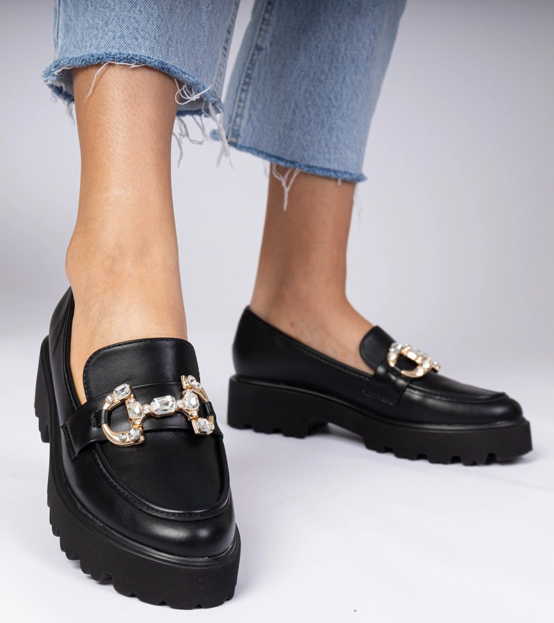 Pantofi eleganți negri cu ținte Zelda