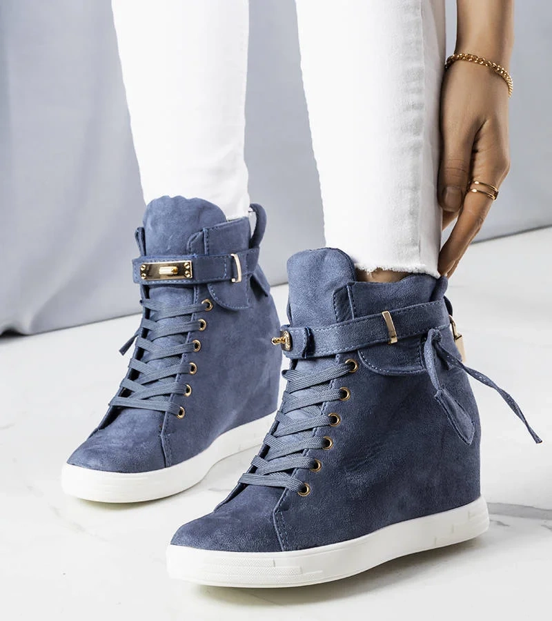 Adidași albaștri pe platforme Annabelle