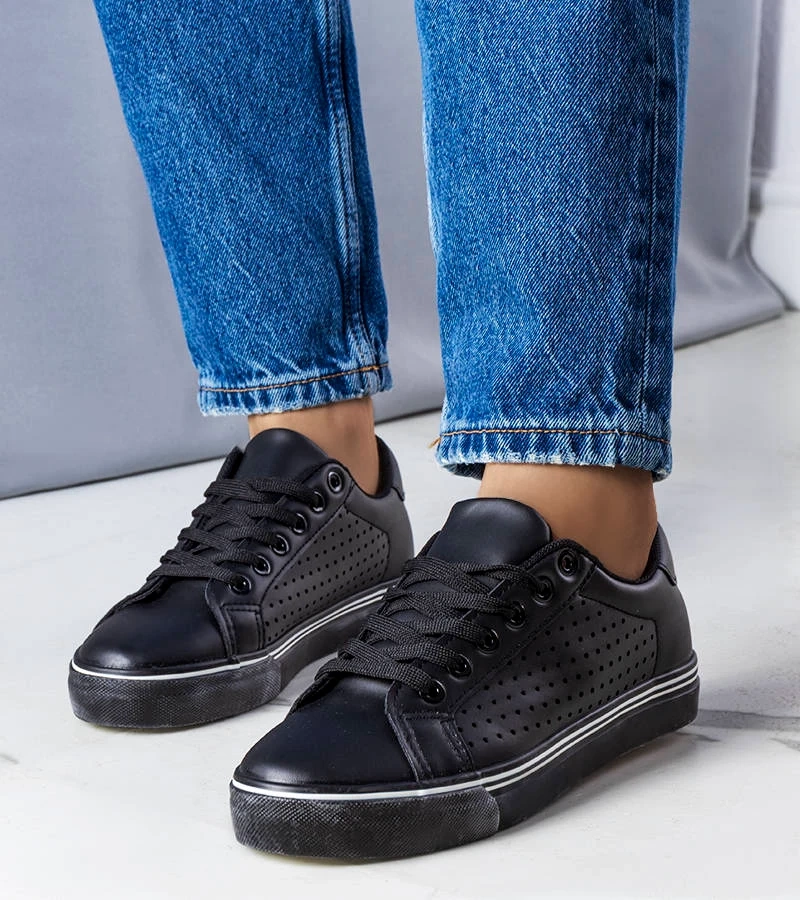 Pantofi de sport din piele ecologică neagră de la Joffre