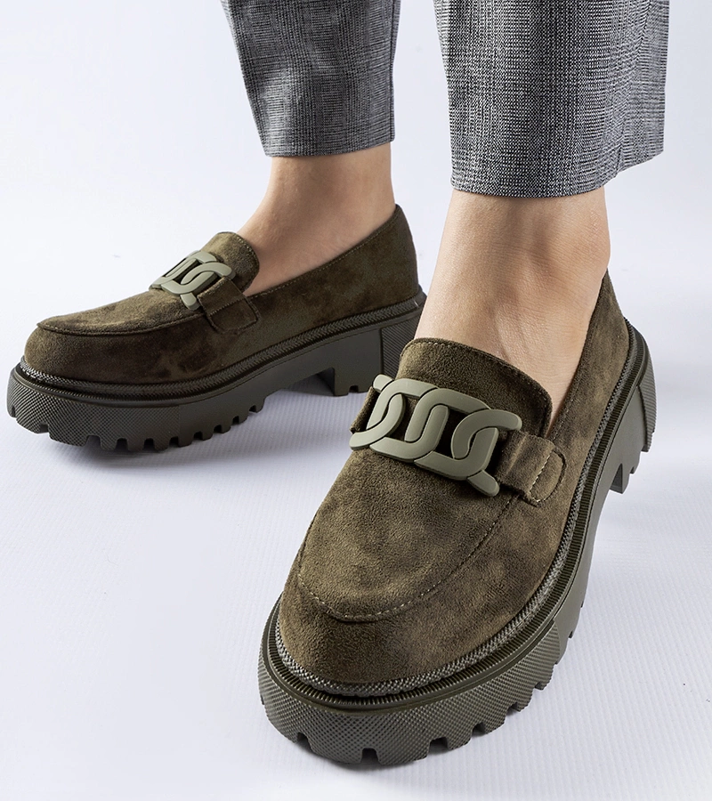 Mocasini verzi cu talpă groasă Seborga