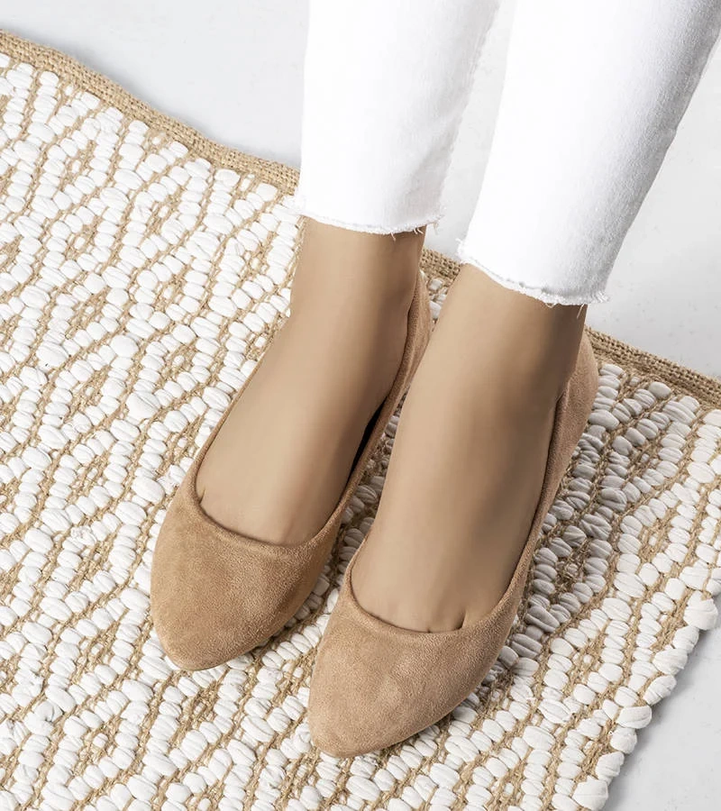 Balerini Logan bej din eco-suede