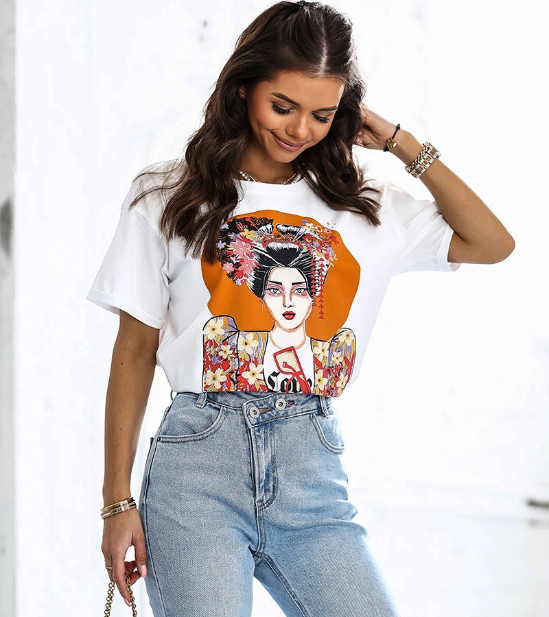 Tricou alb cu croială largă de Ferrovia