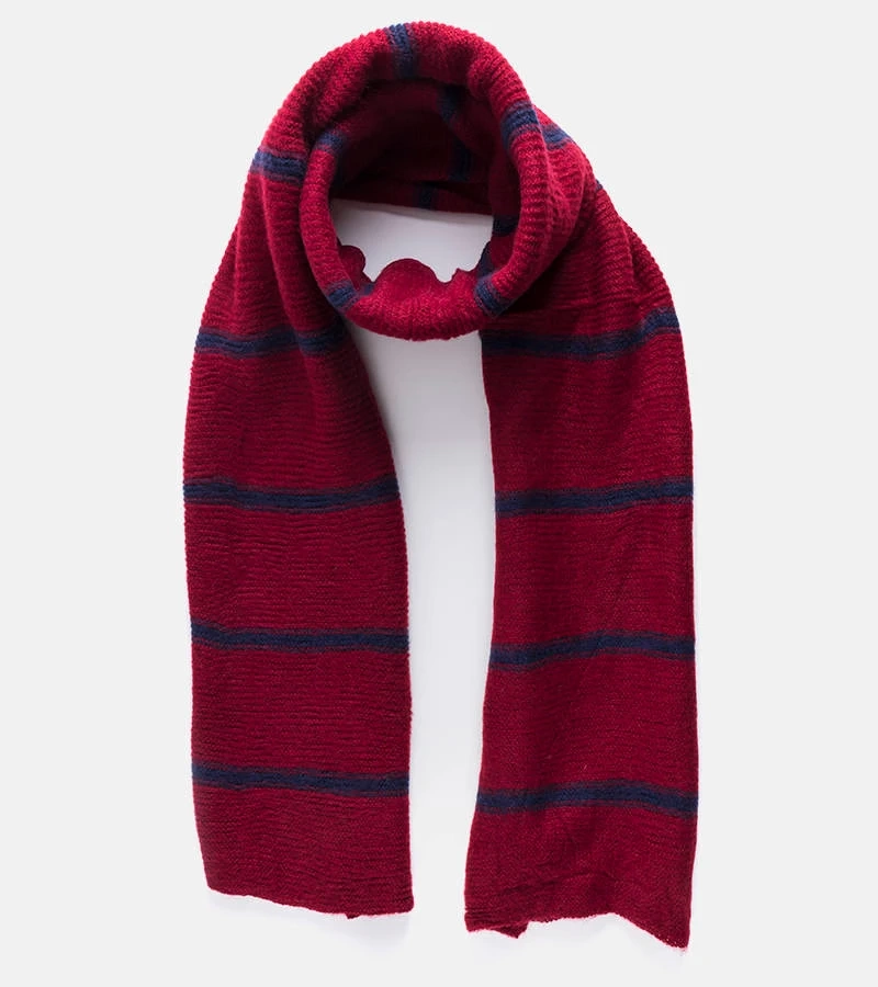 Șal maron cu dungi albastru marin Kari