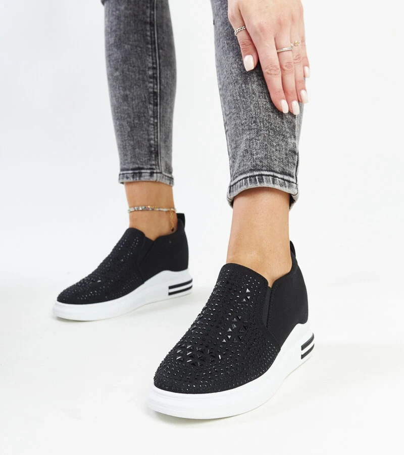 Teniși negri cu platformă Fossacesia