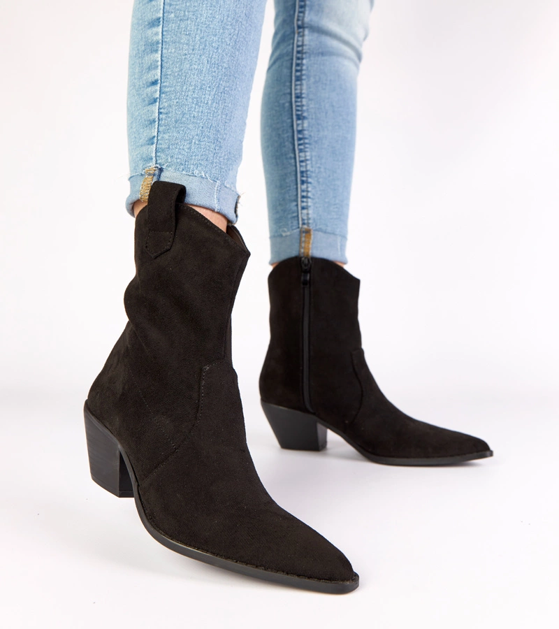 Cizme de cowboy negre cu toc Alka