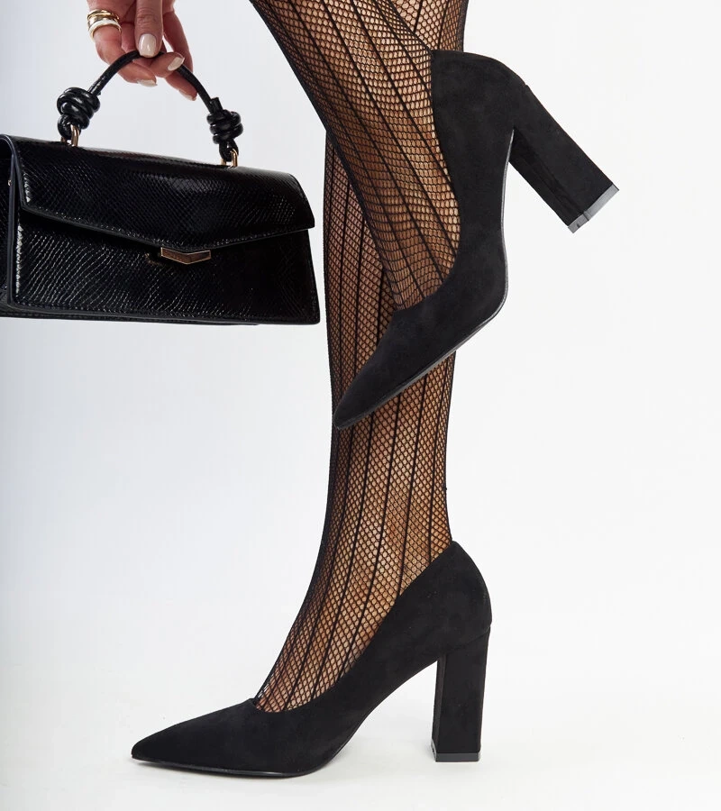 Pantofi cu toc inalt Leea de culoare neagra