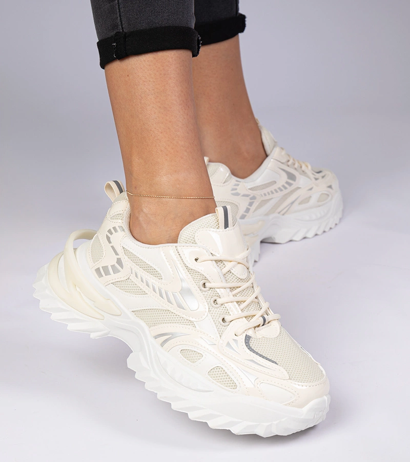 Adidași sport bej pe talpă masivă Lirata