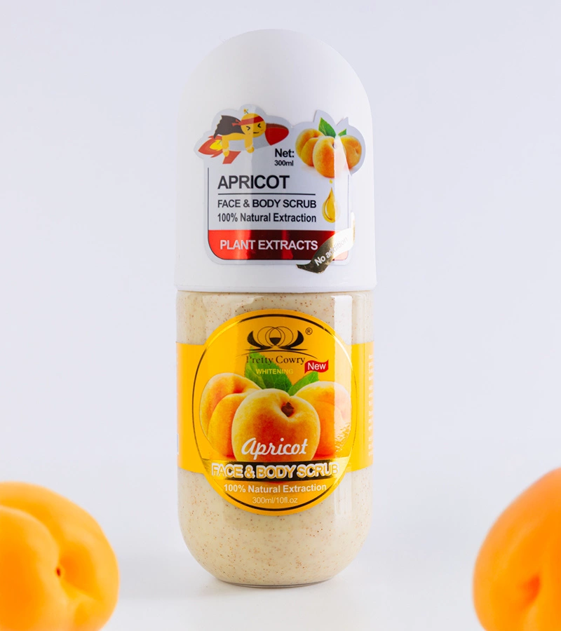 Exfoliant pentru față și corp Pretty Cowry cu sâmburi de caise 300 ml