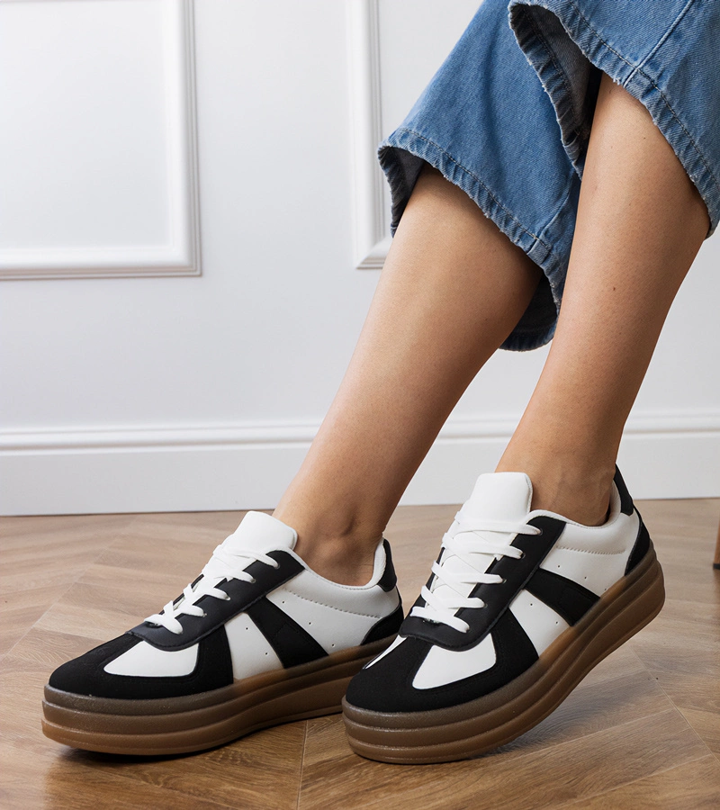 Adidași negri de damă pe platformă Serila