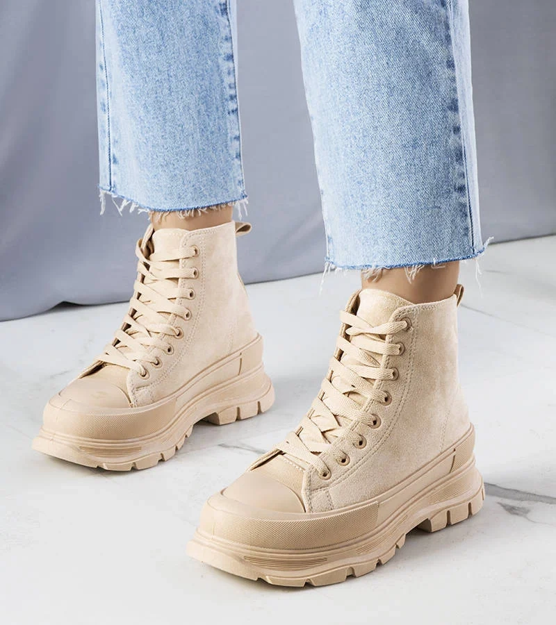 Pantofi cu platformă înaltă Gertrude bej