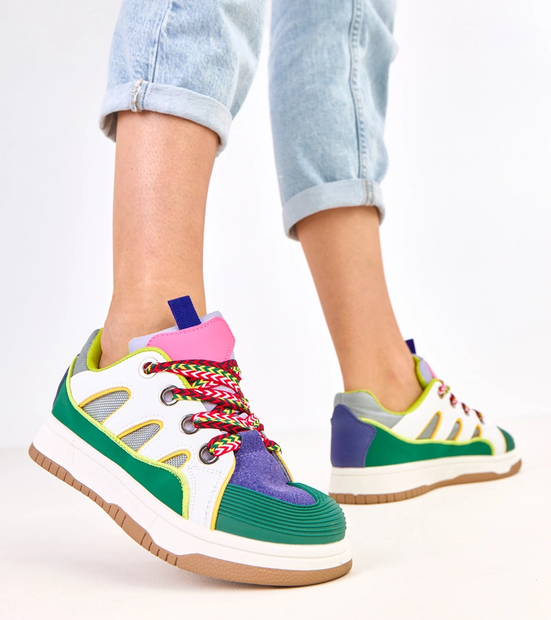 Adidași verzi cu șireturi groase Neolis