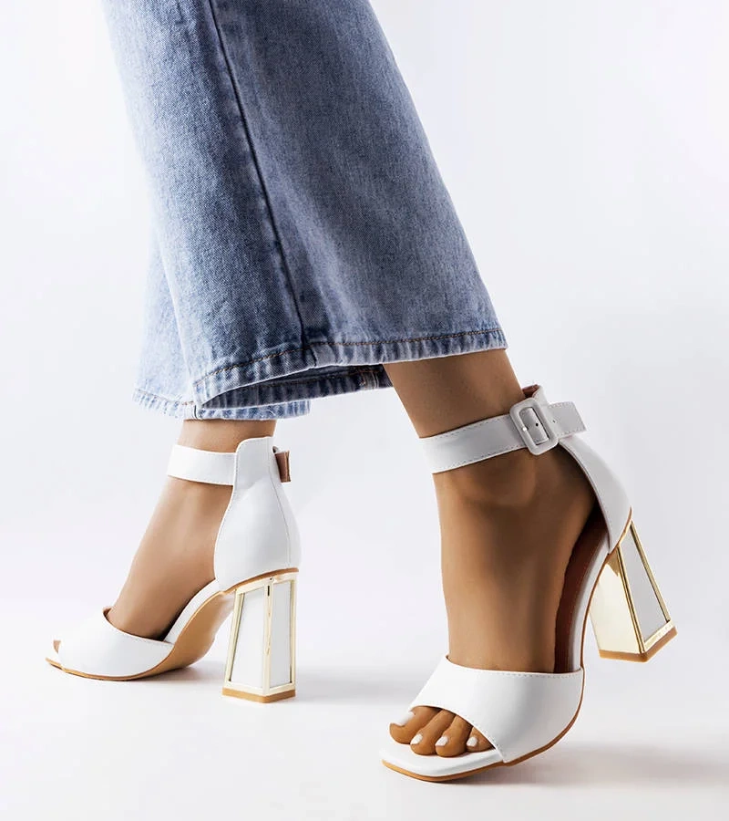 Sandale stiletto White Marlens