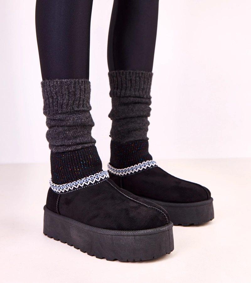 Cizme negre joase cu șosetă Bernica