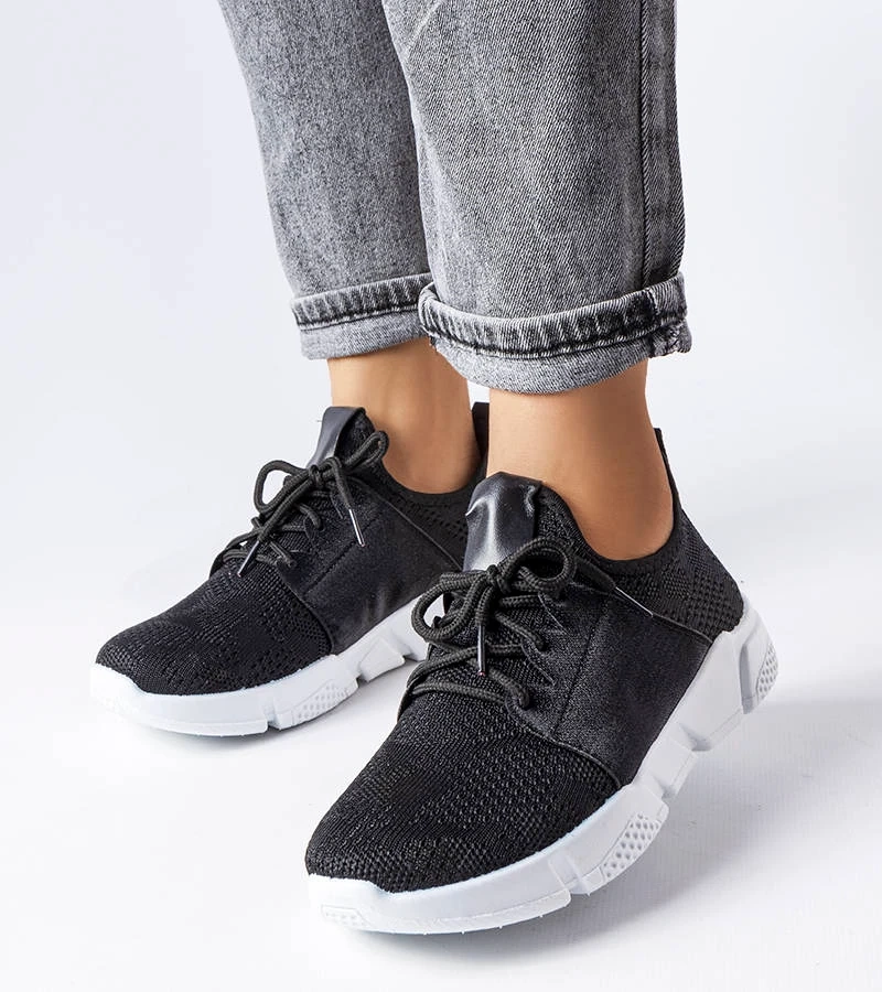 Adidași negri cu partea superioară elastică de Legnago