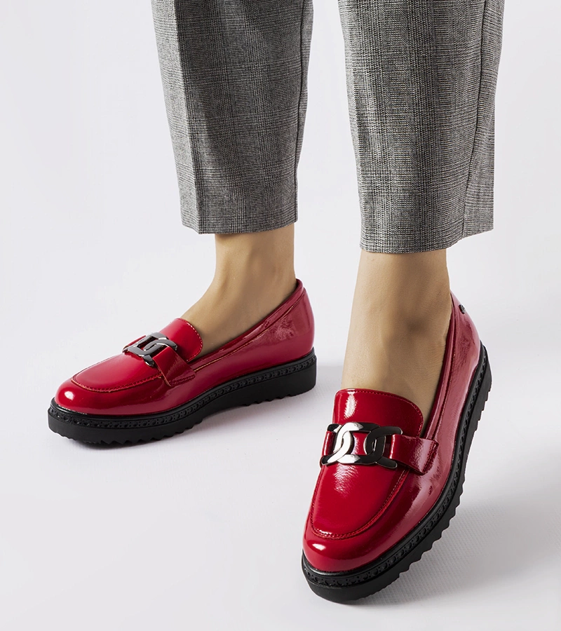 Mocasini Vinceza roșii lăcuiți