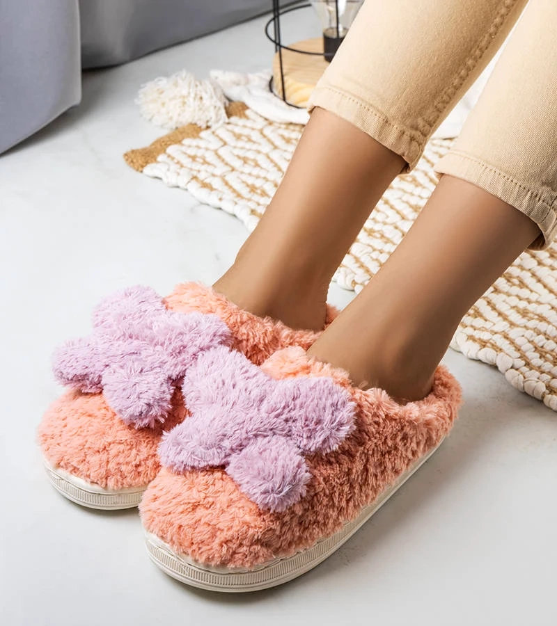 Papuci de casă Butterfly roz închis