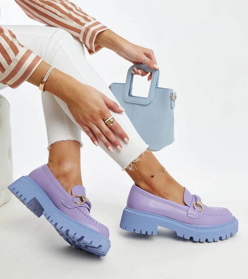 Mocasini mov cu clema Lasima