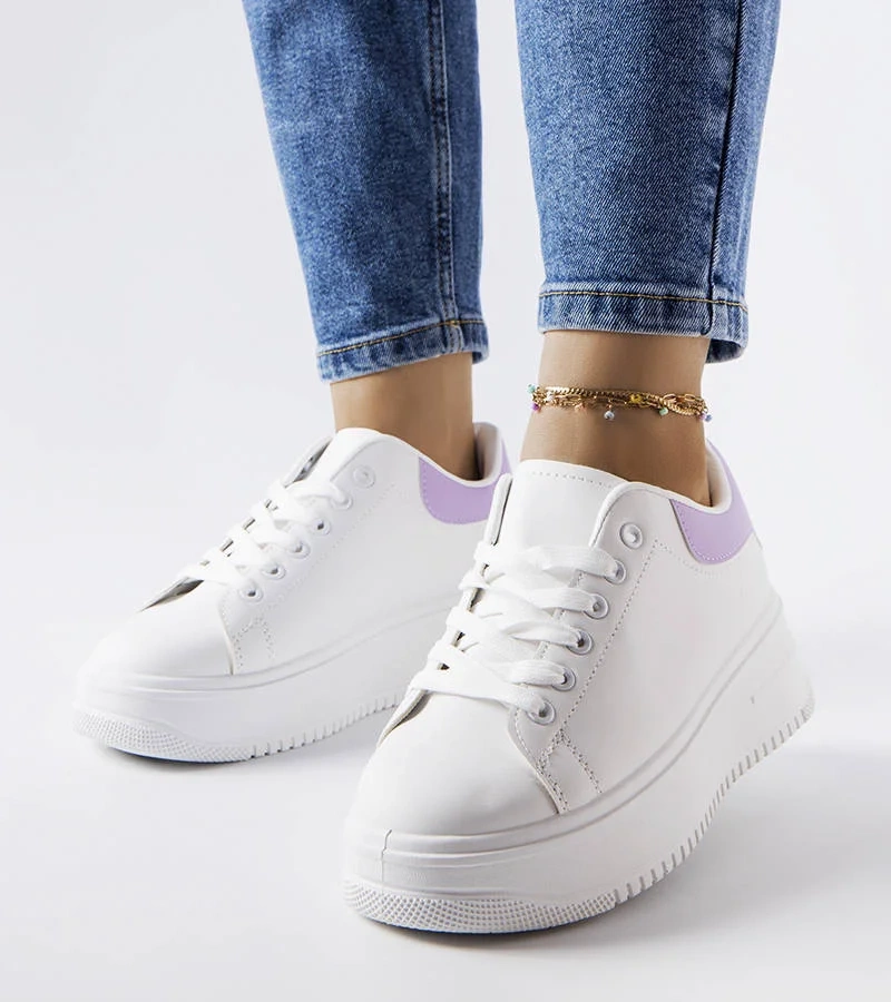 Adidași cu platformă albă și mov de Holante