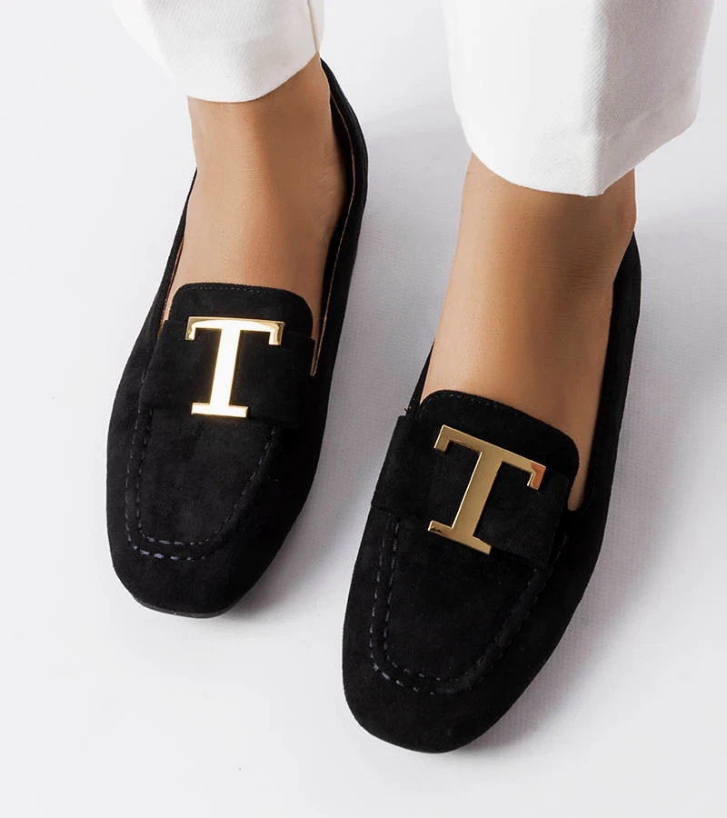 Pantofi Jazzar din piele neagră traforată