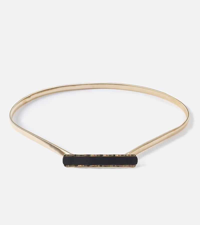 Banda flexibilă aurie cu cataramă neagră Morig