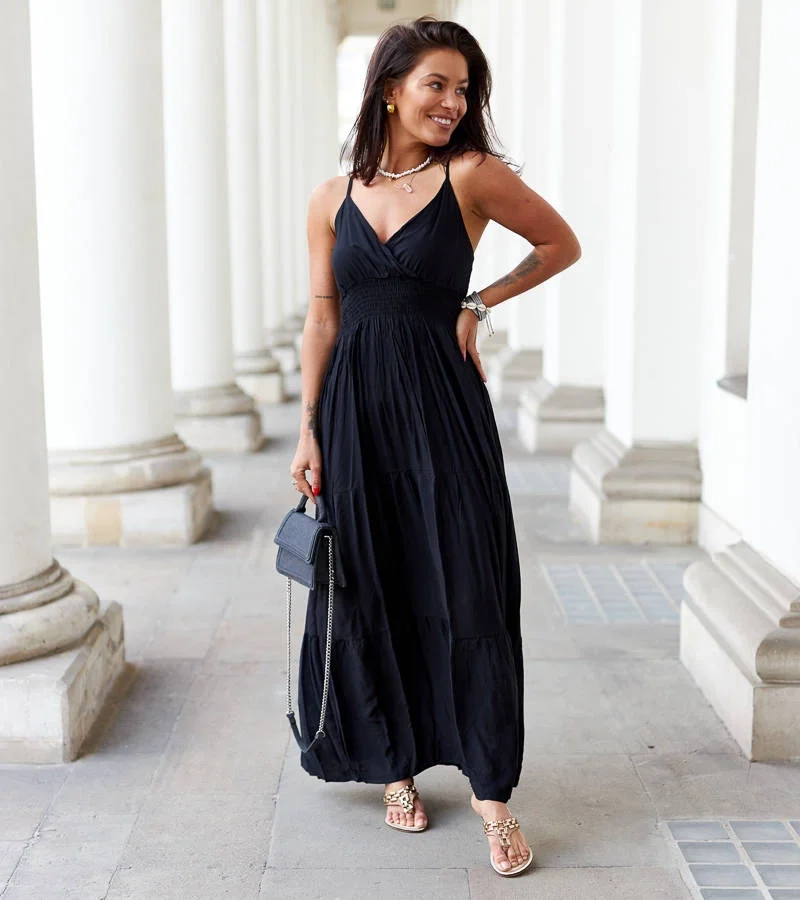 Rochie maxi neagră de Goffredo