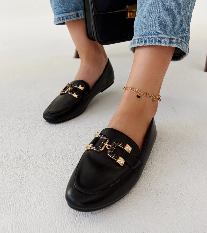 Mocasini negri cu cataramă Comerio