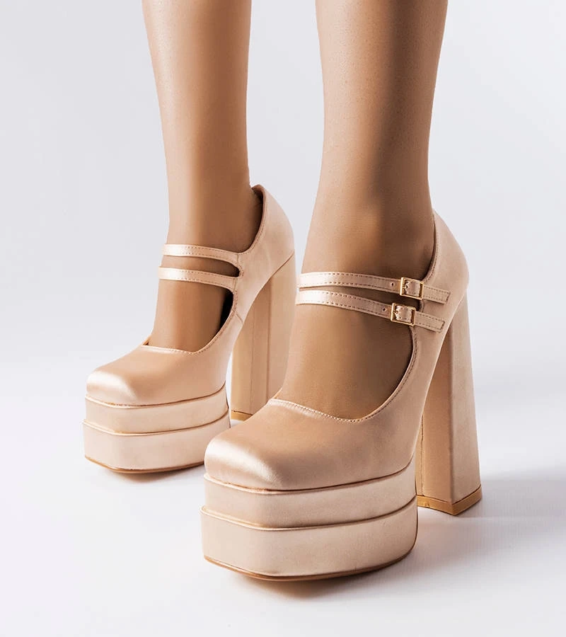 Pantofi cu toc înalt bej Gabriel