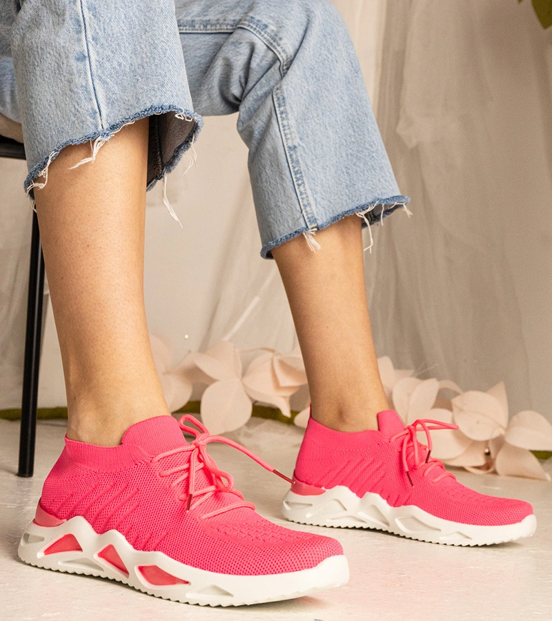 Adidași roz cu șosetă pentru femei Miyana