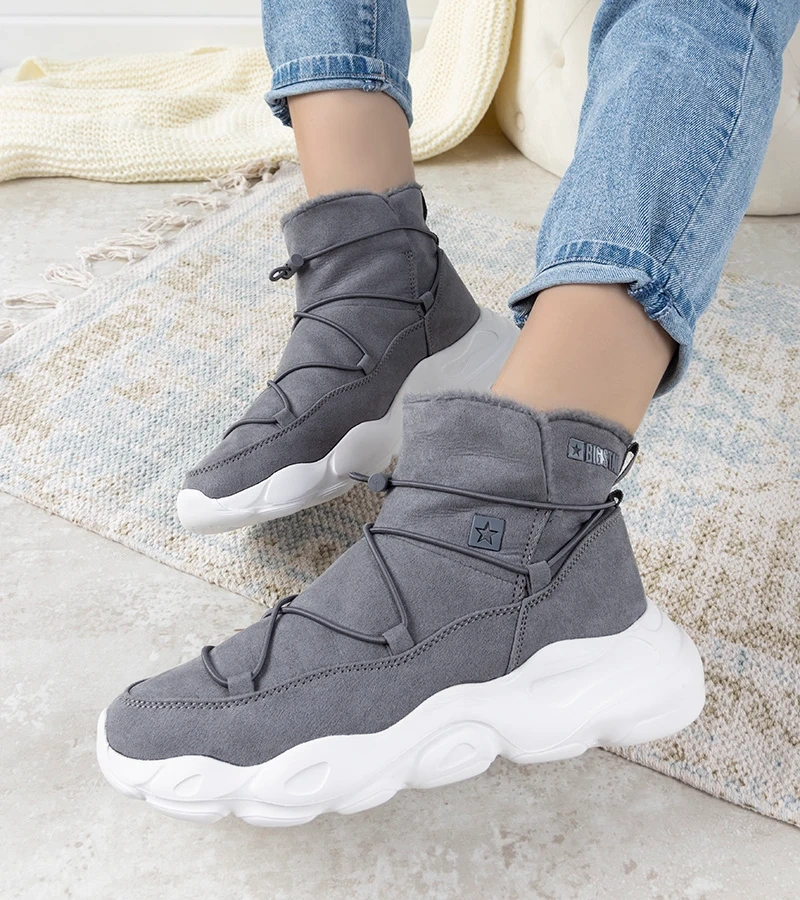 Cizme de zăpadă gri elegant Big Star pentru femei