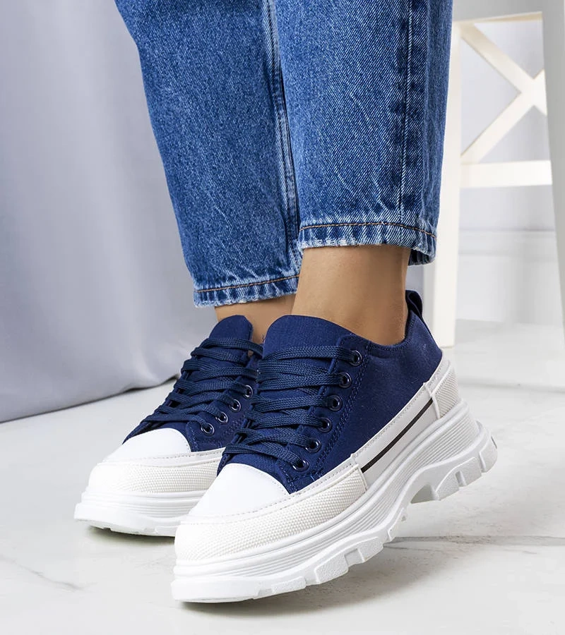 Lavaris - pantofi de sport cu platformă înaltă, albastru marin