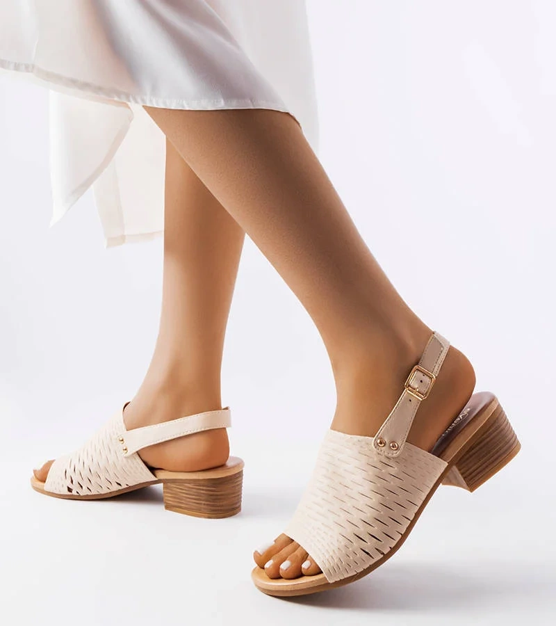 Sandale stiletto joase Desert bej