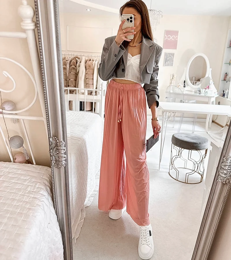 Florismart - pantaloni plisati roz