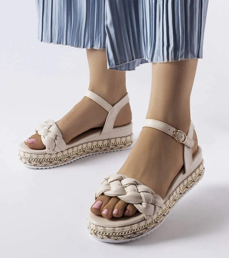 Sandale cu platformă bej Katrin