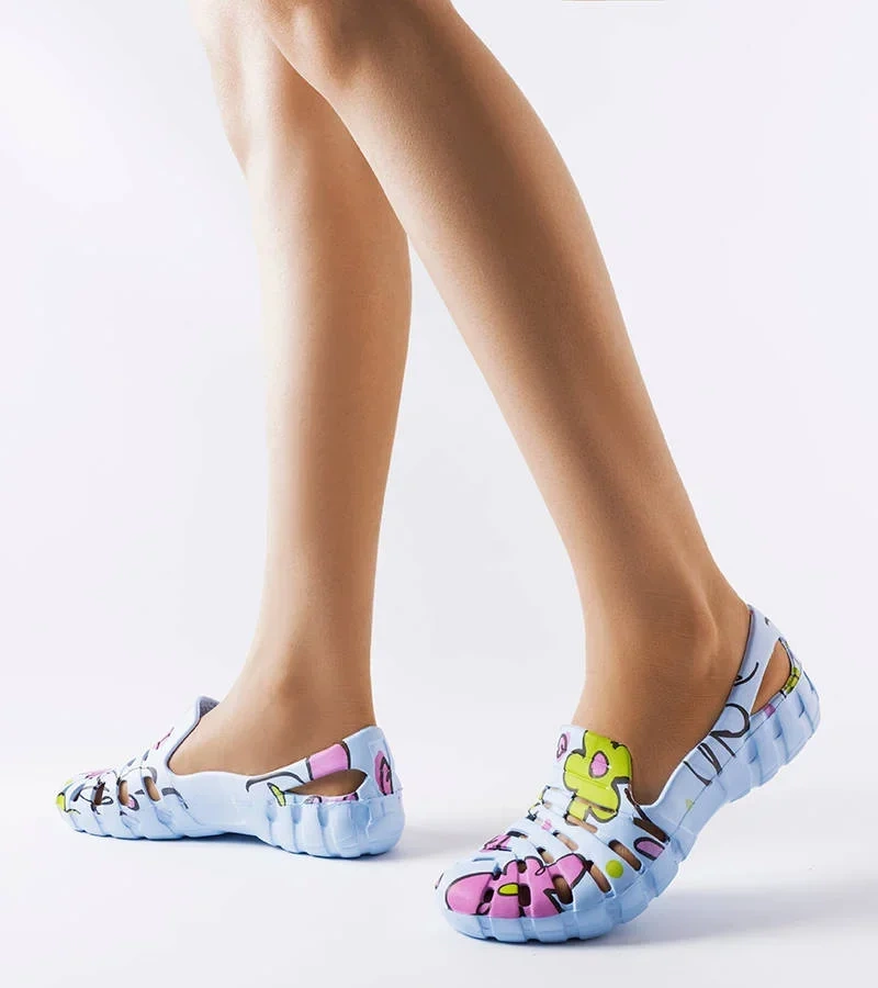 Șlapi de cauciuc albaștri cu model Finley