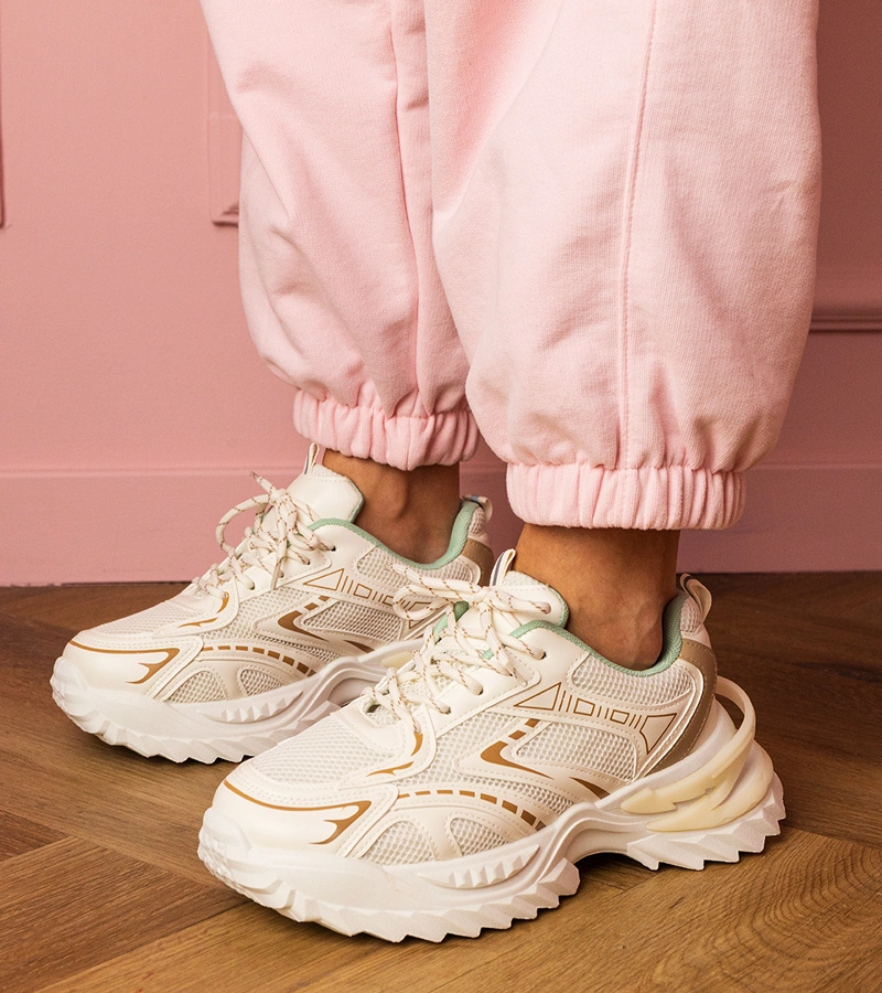 Adidași sport bej pe talpă groasă Lirana