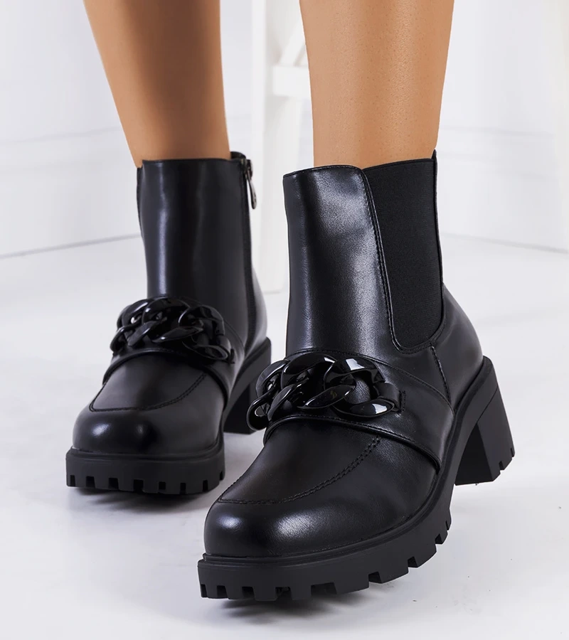 Cizme cu lanț Bilka negru