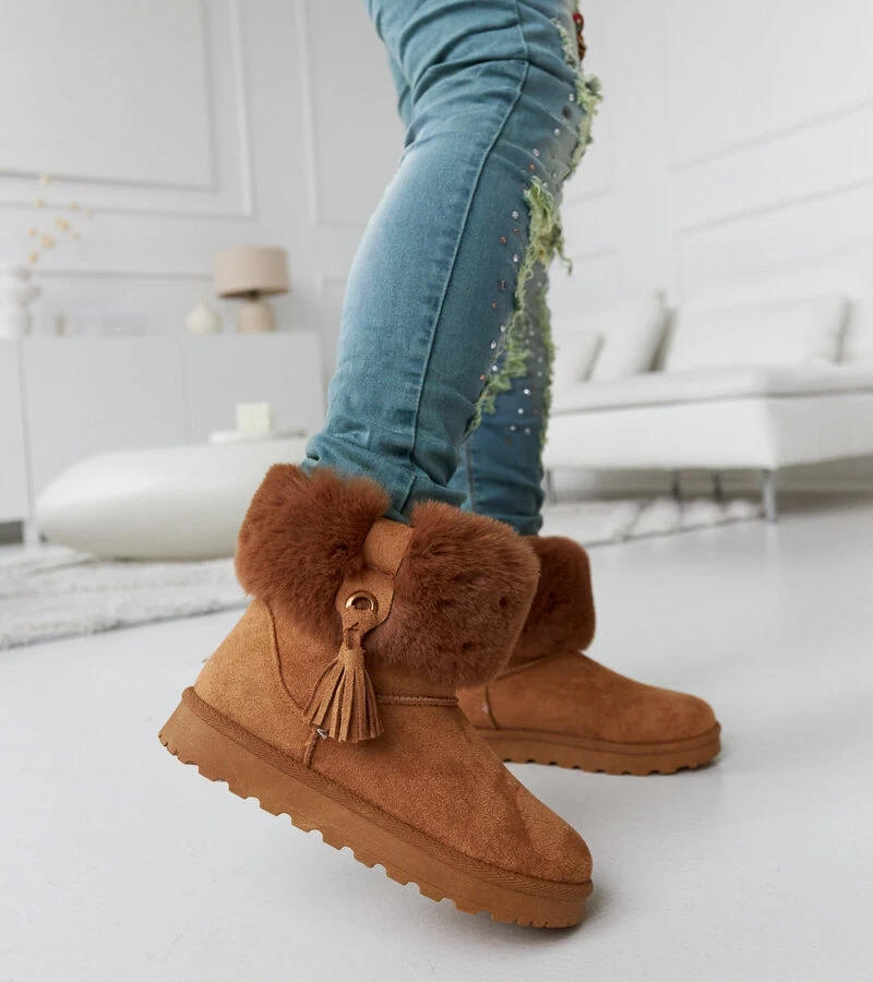 Cizme de zăpad căptușite cu blană Geradino maro