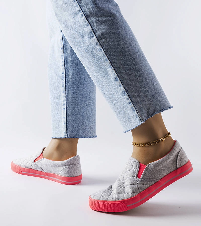 Pantofi de sport cu baretă matlasată Grey Balsamo