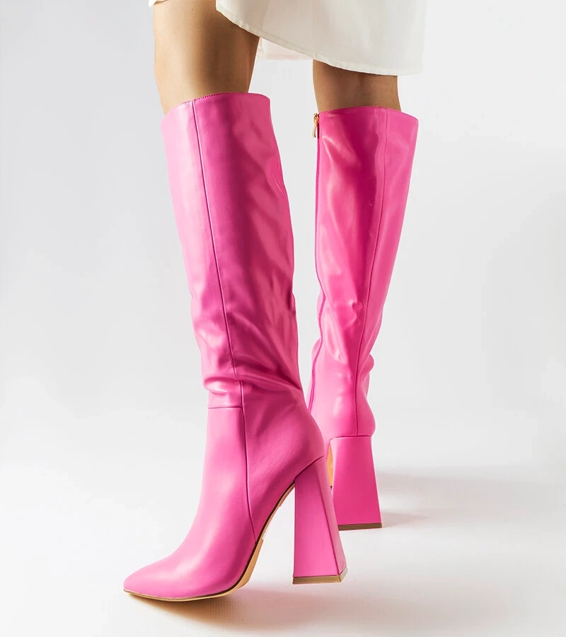 Cizme cu toc stiletto roz Medicina