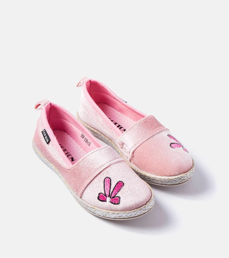 Balerini din catifea roz Patria