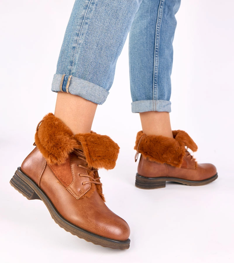 Ghete maro îmblănite cu șiret Joyca