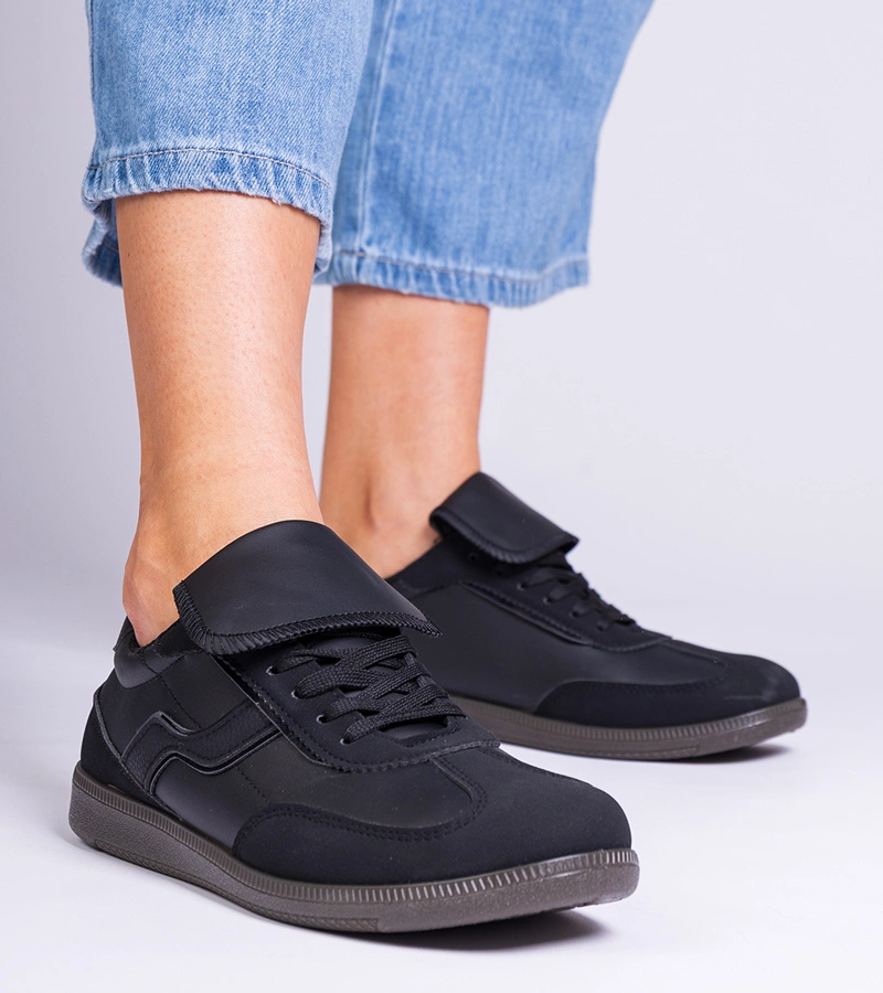 Adidași negri joși cu șiret Edelmira