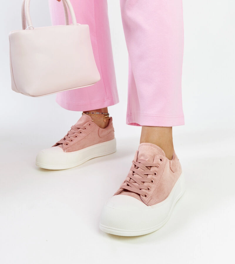 Teniși roz cu platformă Agathe