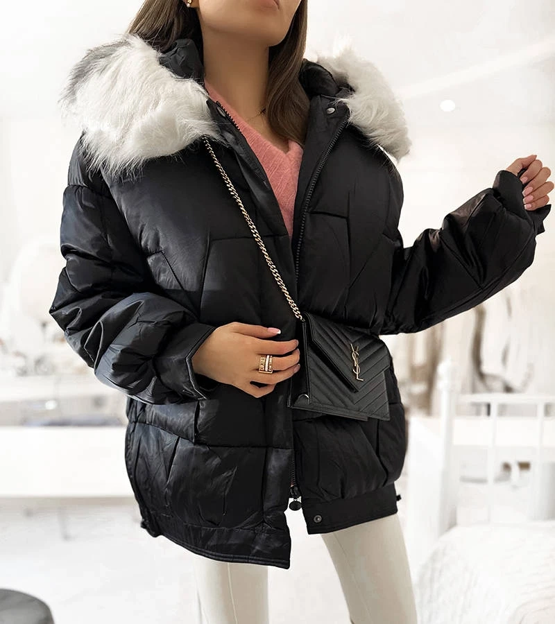 Jachetă neagră Joaquin cu croială largă