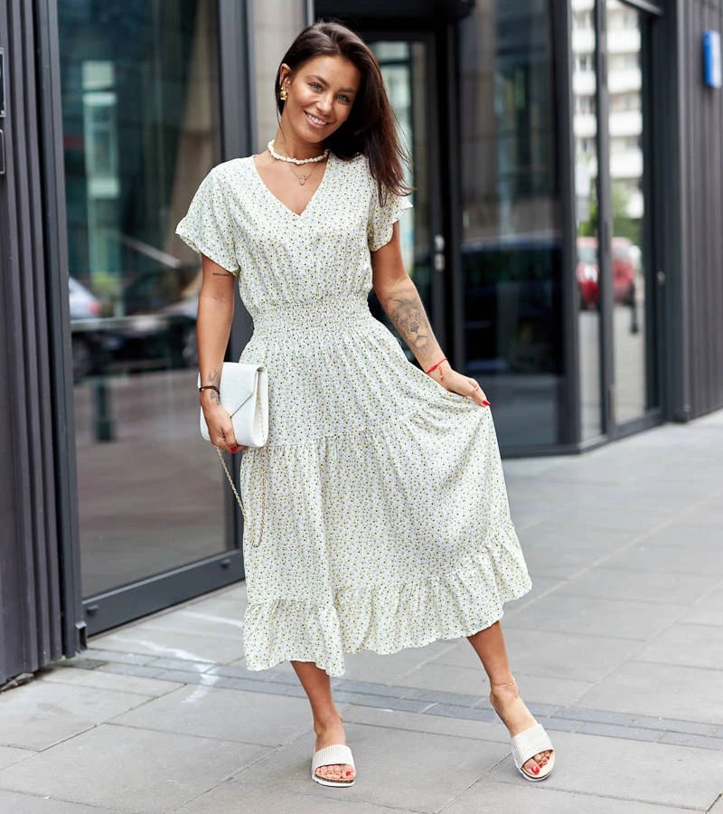 Rochie galbenă cu flori de Generoso